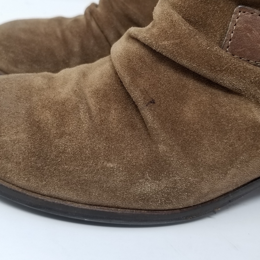Paul Green Munchen Suede Ankle Suede Ankle Boot Buckle Block Heel Leather Sz 6 - Picture 14 of 16